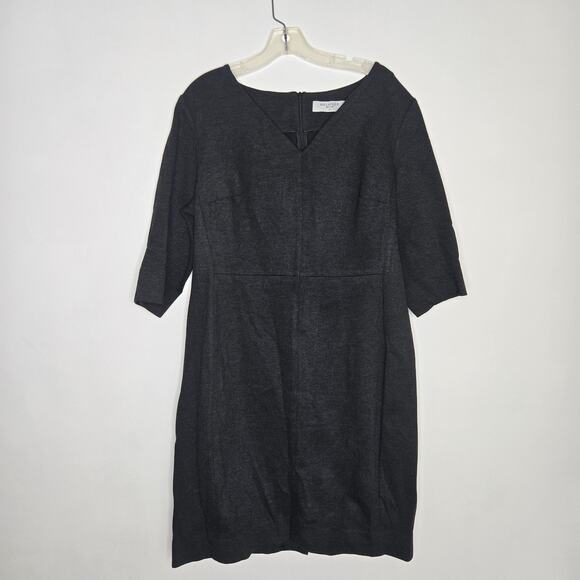 MM LaFleur Mona Plus Sized Dress Gray Modest Professional Stretch Ponte Women 2X - Picture 9 of 11